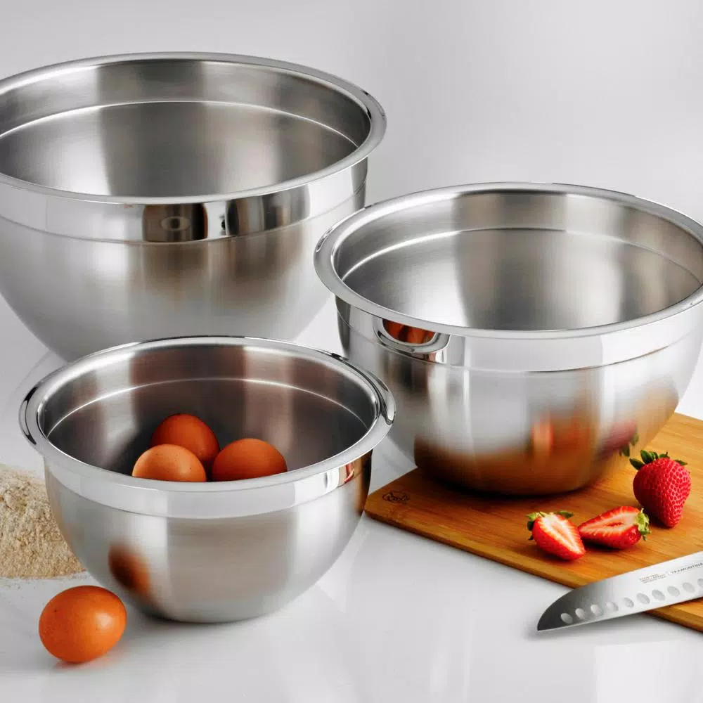 Tramontina Gourmet 3-Piece Stainless Steel Mixing Bowl Set, 18/10 Heavy-Gauge