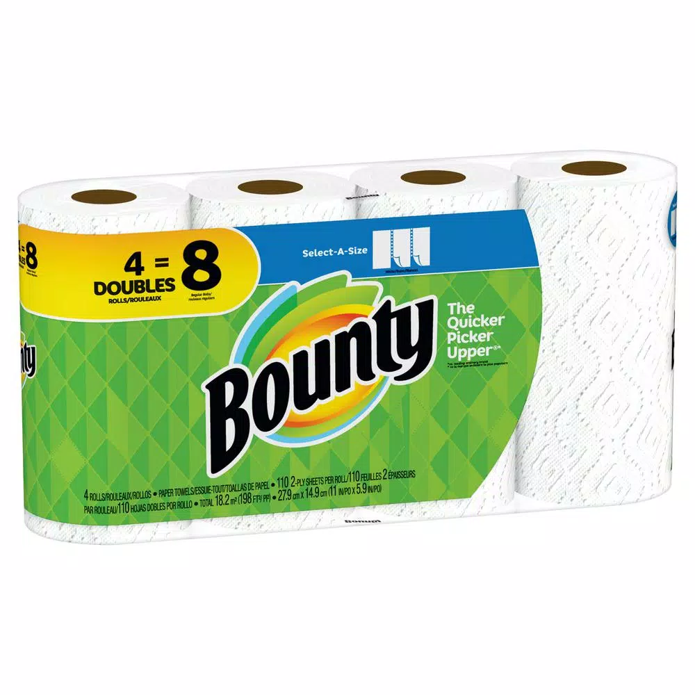 Bounty Select-A-Size White Paper Towel Rolls, 4 Double Rolls (6-Pack)