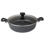MasterPan Modern Series 5 qt. Cast Aluminum Nonstick Saute Pan with Glass Lid, Black thumbnail 1