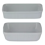 Mason Cash Classic 2-Piece White Stoneware Bakeware Set thumbnail 1