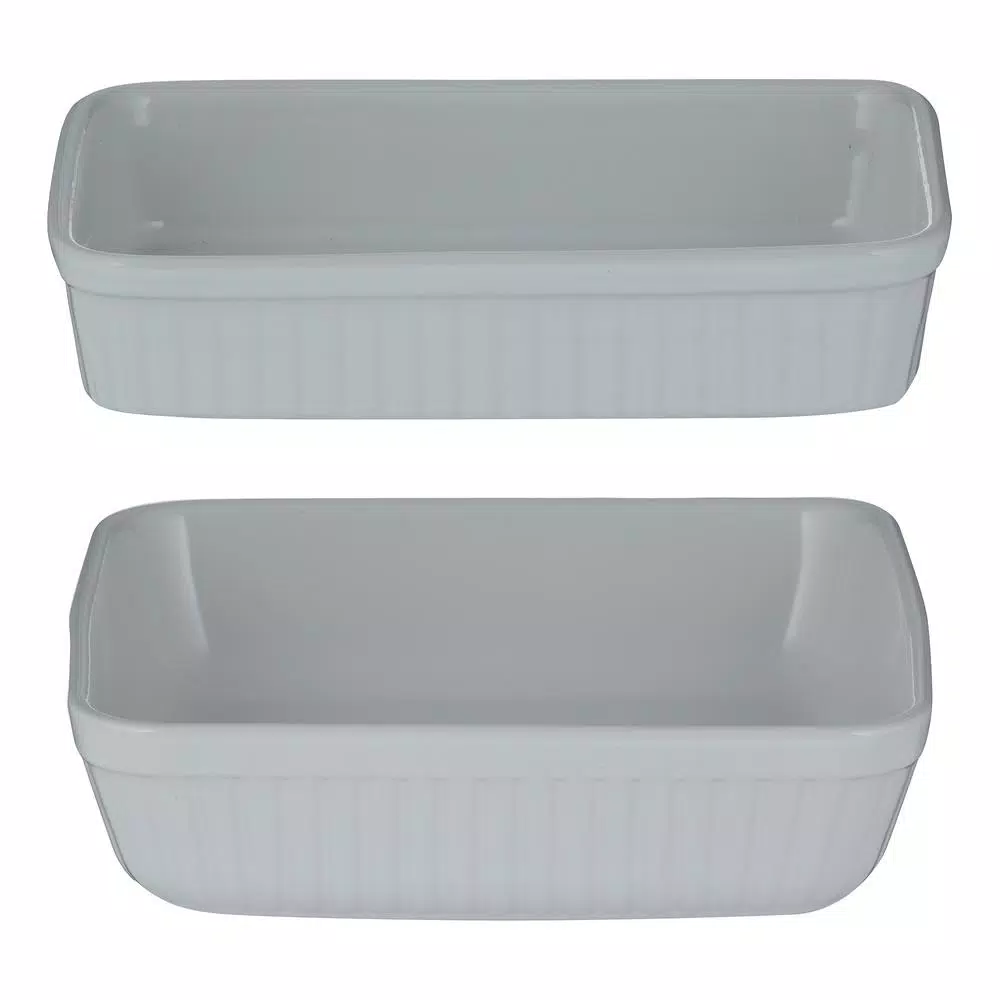 Mason Cash Classic 2-Piece White Stoneware Bakeware Set