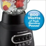 Hamilton Beach Power Elite 40 oz. 5-Speed Blender, 800W, Black thumbnail 4