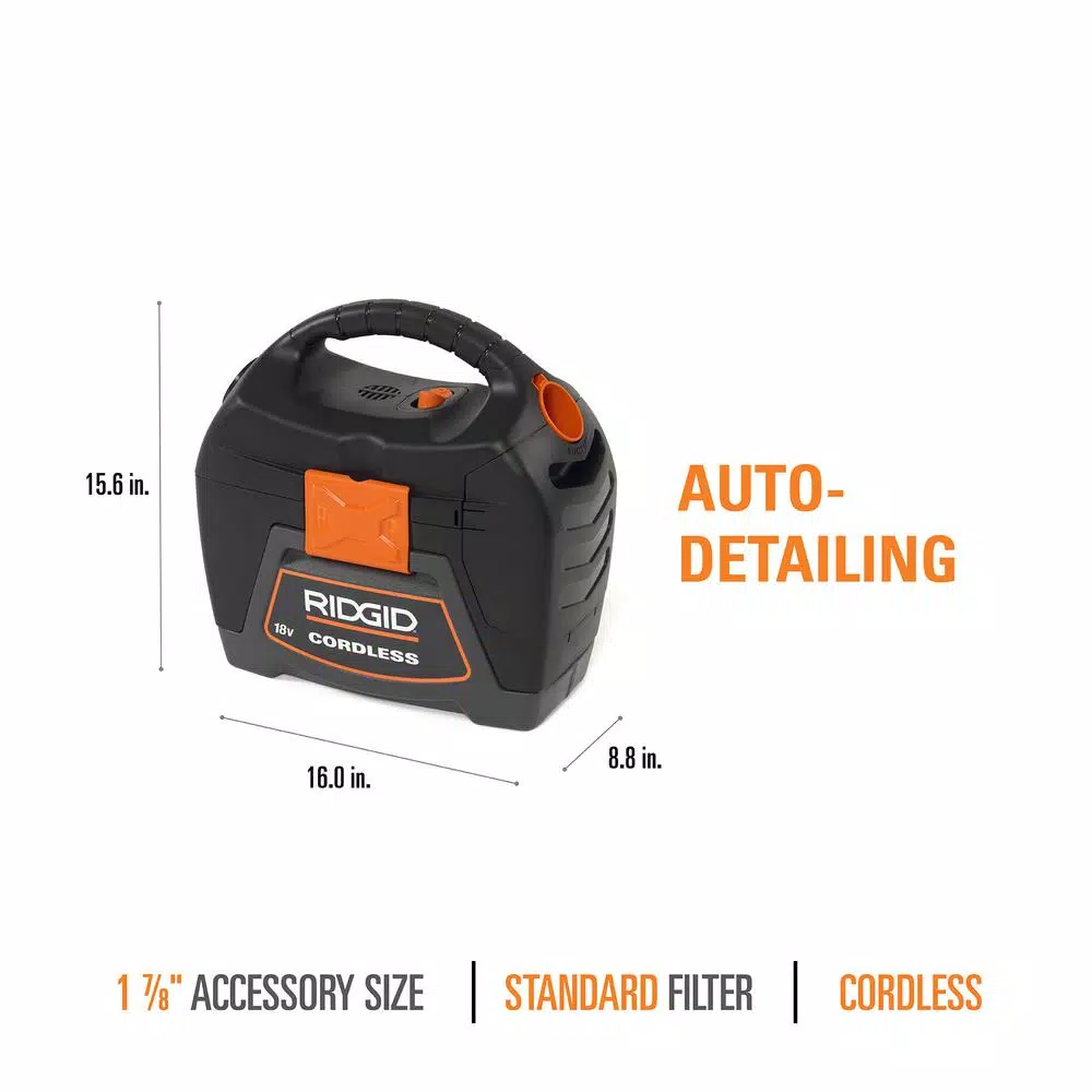 RIDGID 18V Cordless 3 Gal. Wet/Dry Handheld Shop Vacuum (Tool Only)