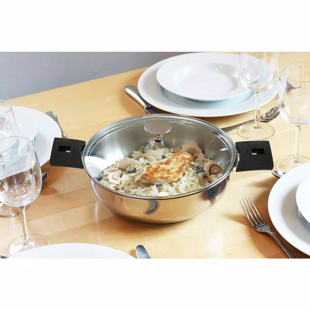 Cristel Tulipe 13-Piece Stainless Steel Cookware Set with Removable Handle System