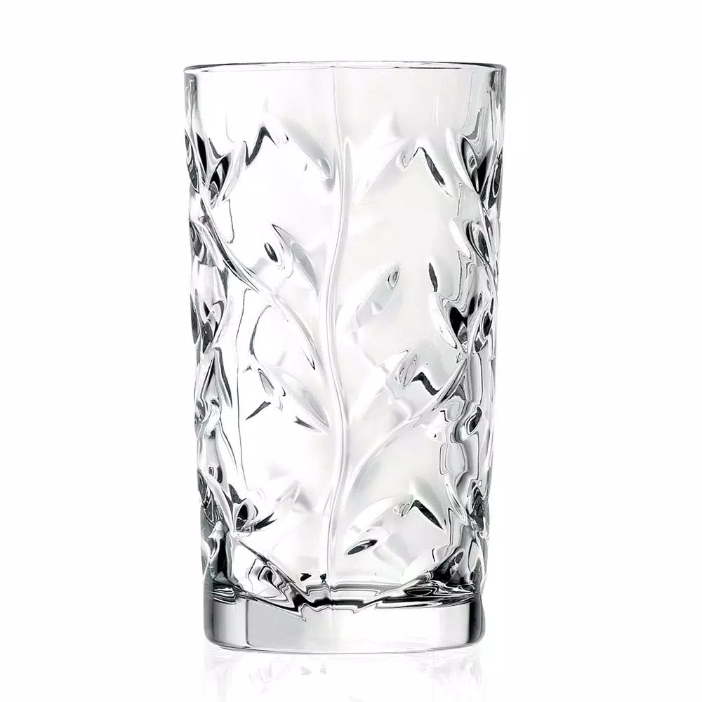 Lorren Home Trends RCR Laurus Crystal Highball Glasses, Set of 6, 12 oz.