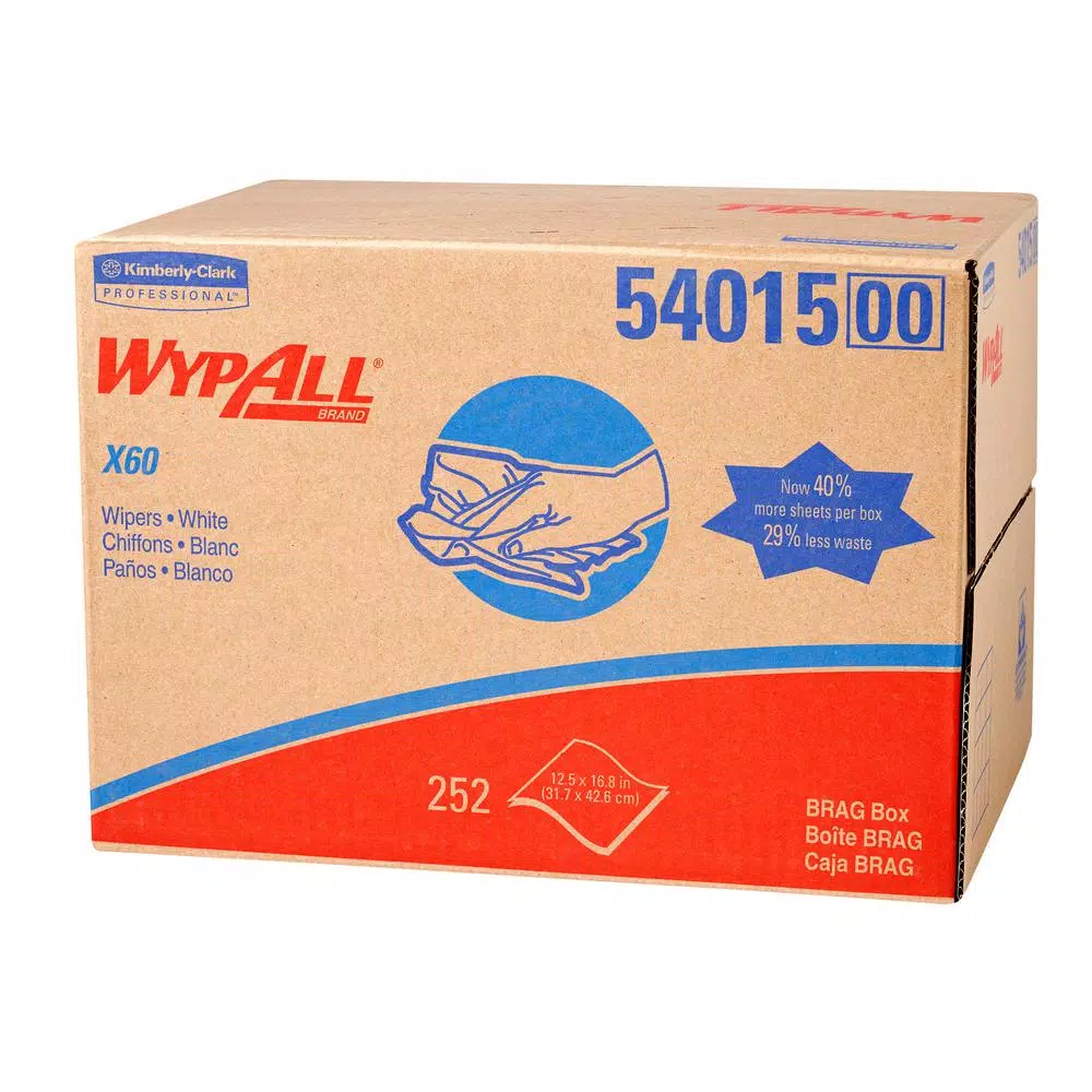 WypAll X60 White Reusable Cleaning Wipes, 252-Count