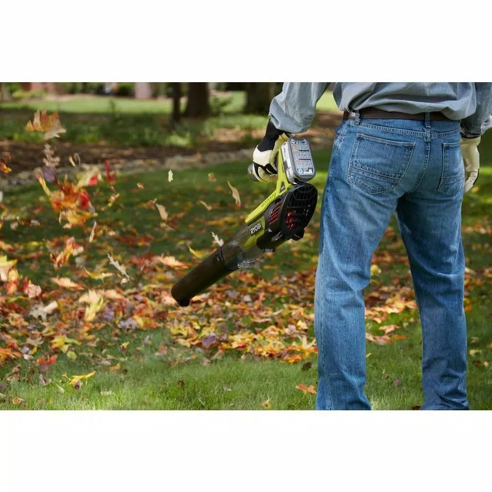RYOBI ONE+ 18V Cordless Leaf Blower Kit with 4.0 Ah Battery and Charger, 100 MPH, 280 CFM, Refurbished