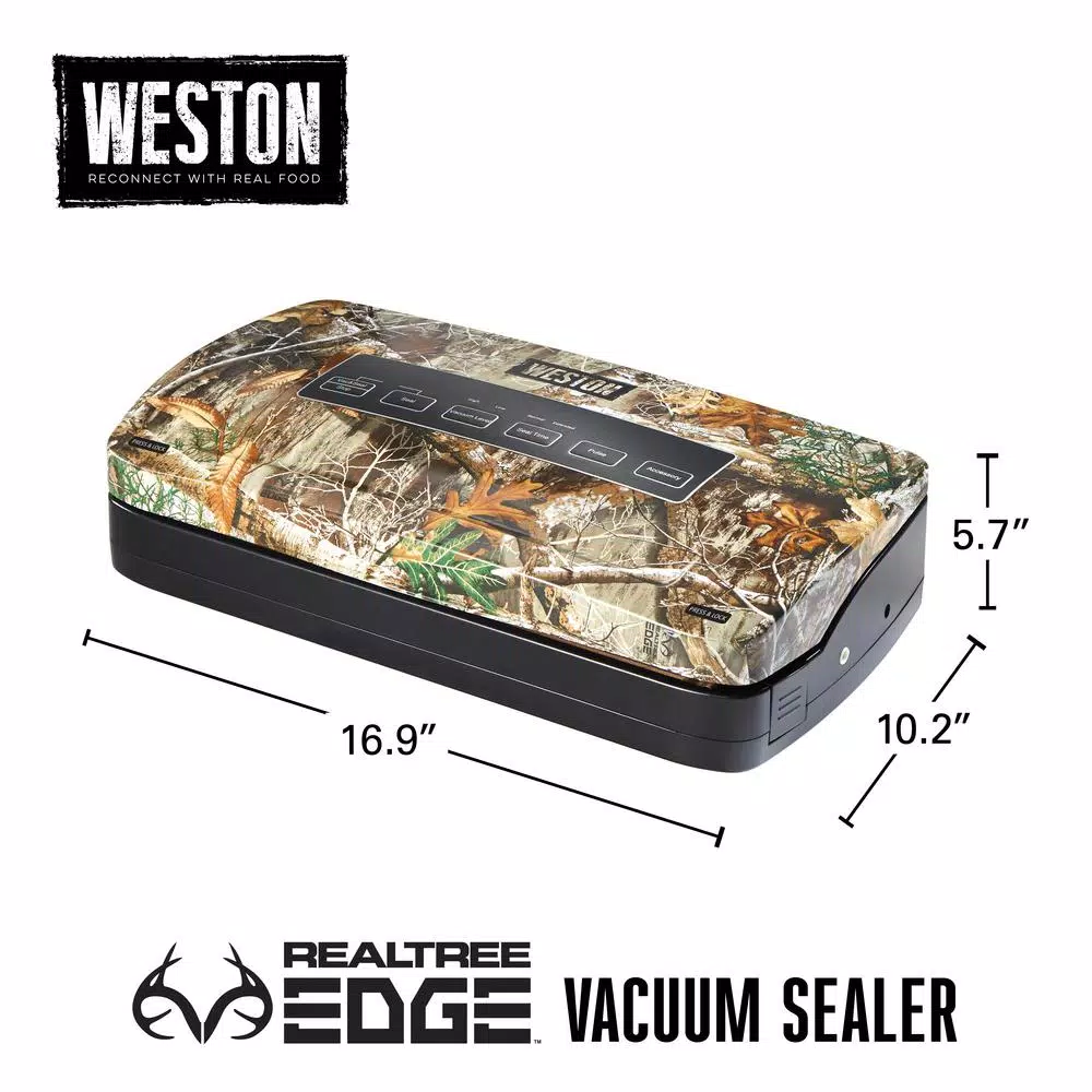 Weston Realtree by Weston Camouflage Food Vacuum Sealer with Roll Storage and Bag Cutter