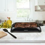 Ovente 1000W Portable Indoor Smokeless Grill, 13x10 inch Non-Stick Aluminum Grilling Plate, Copper thumbnail 10