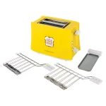 Nostalgia 4-Slice Yellow Wide Slot Grilled Cheese Toaster with Removable Baskets thumbnail 1