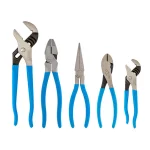 Channellock 5-Piece Plier Set with Tongue and Groove, Lineman, Diagonal, and Long Nose Pliers thumbnail 1