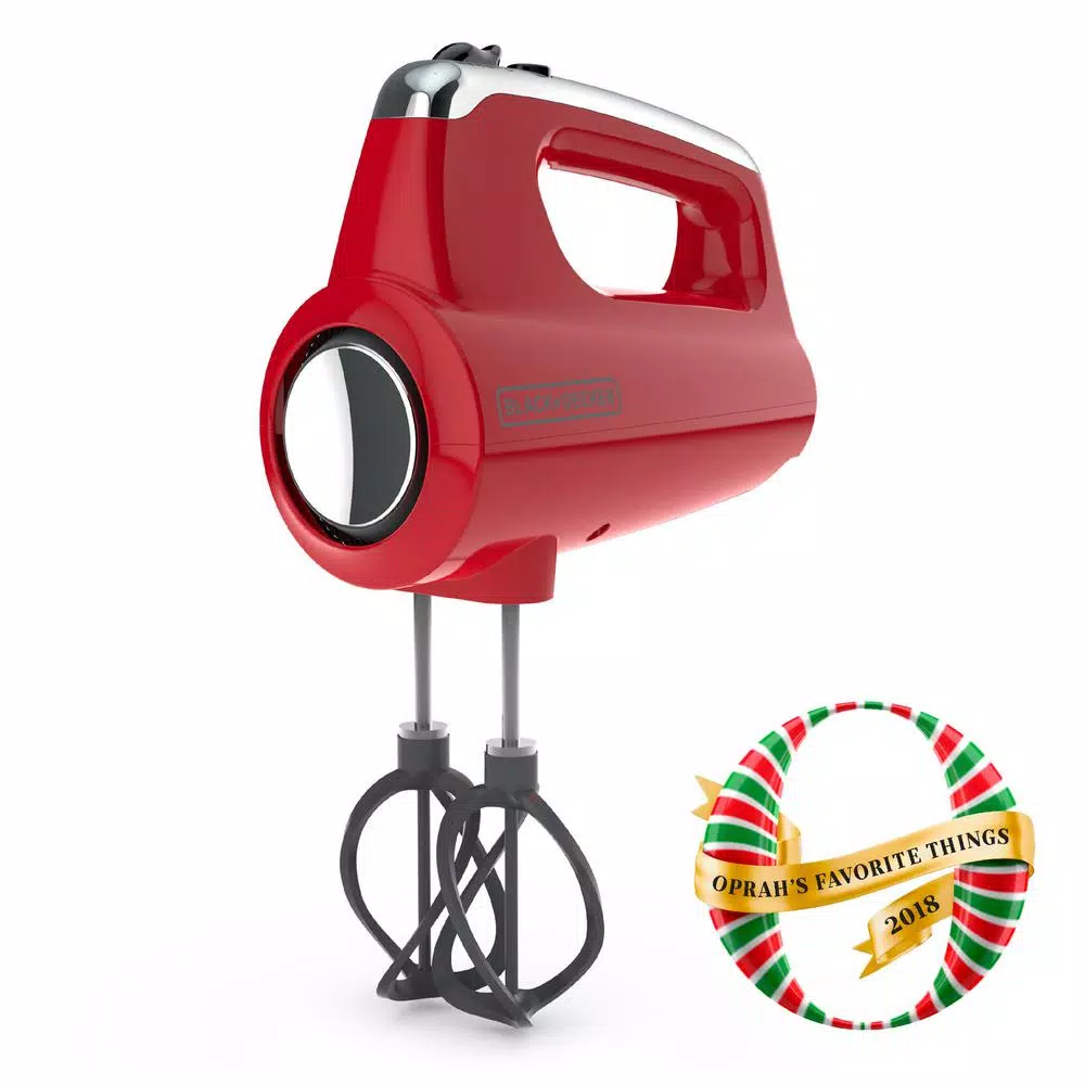 BLACK+DECKER Helix Performance Premium 5-Speed Hand Mixer, Red