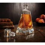 JoyJolt Atlas 22 oz. Crystal Whiskey Decanter with Stopper, Square Design thumbnail 4