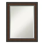 Amanti Art Cyprus 23 in. W x 29 in. H Framed Walnut Wood Beveled Edge Bathroom Vanity Mirror thumbnail 1