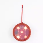 Haute Decor 4 in. Red Lighted Holographic Star Christmas Ornament with Timer thumbnail 1