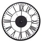 StyleCraft Aged Black Metal Roman Numeral Analog Wall Clock - Oversized 43 Inch Round Mid-Century Decor thumbnail 2