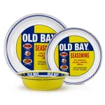 Golden Rabbit Old Bay 15.5 in. Enameled Steel Round Serving Tray thumbnail 4