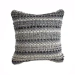 LR Resources Nia Black and Grey Striped Hypoallergenic Throw Pillow, 18 x 18 in. thumbnail 1