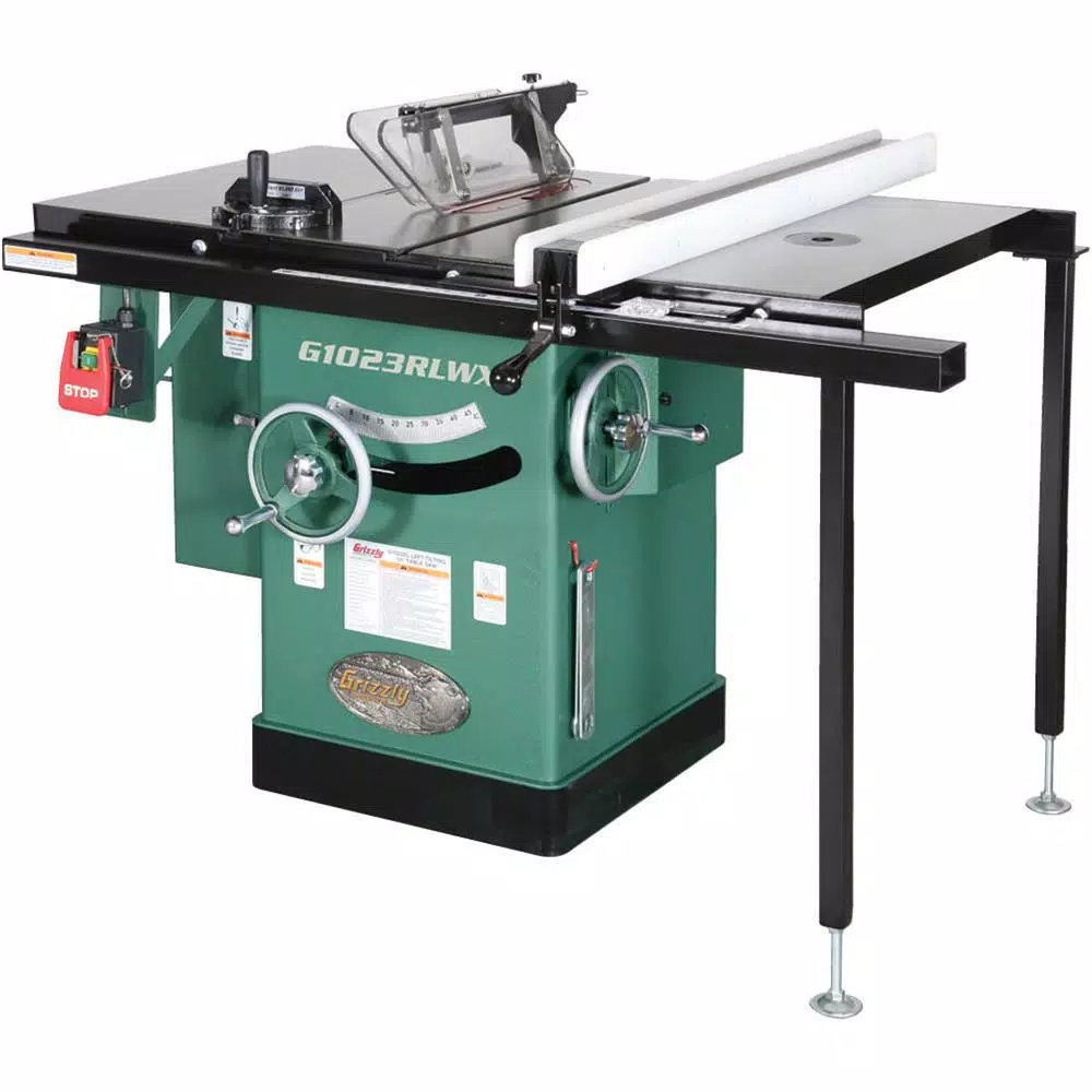 Grizzly Industrial Shop Fox 10 in. 5 HP 240-Volt Cabinet Left-Tilting Table Saw with Integrated Router Table