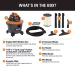 RIDGID 18V Cordless 9 Gal. Wet/Dry Shop Vacuum (Tool Only) with Hose and Accessories thumbnail 2