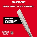 Milwaukee SDS-MAX SLEDGE 1 in. x 16 in. Flat Chisel Bit for Concrete Demolition thumbnail 4