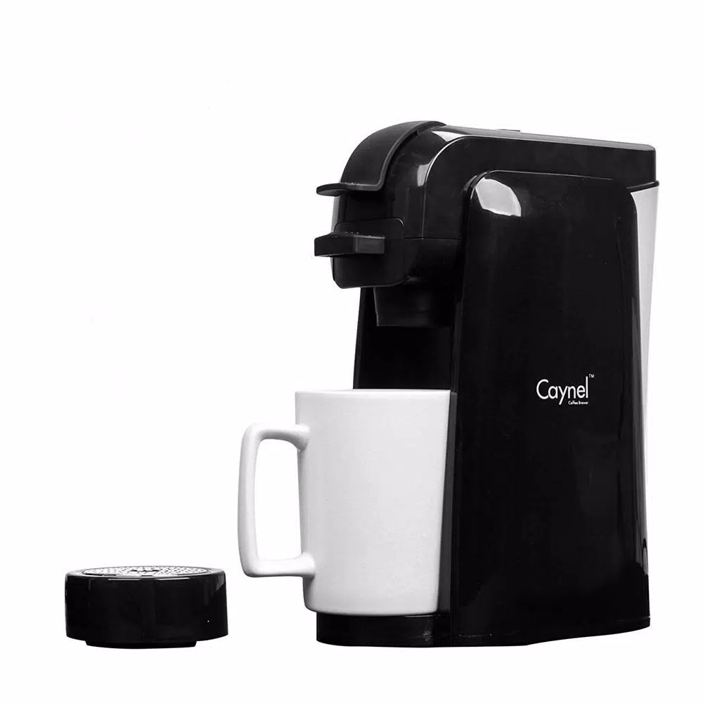 Boyel Living 1000W Single Serve Coffee Maker, Black Compact Coffee Machine Compatible with K-Cup and Coffee Grounds
