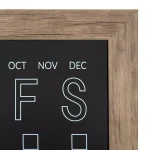 DesignOvation Beatrice Rustic Brown Framed Magnetic Chalkboard Monthly Calendar Memo Board thumbnail 3