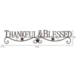 Lavish Home Thankful and Blessed Metal Cutout Wall Sign, Distressed Dark Brown thumbnail 2