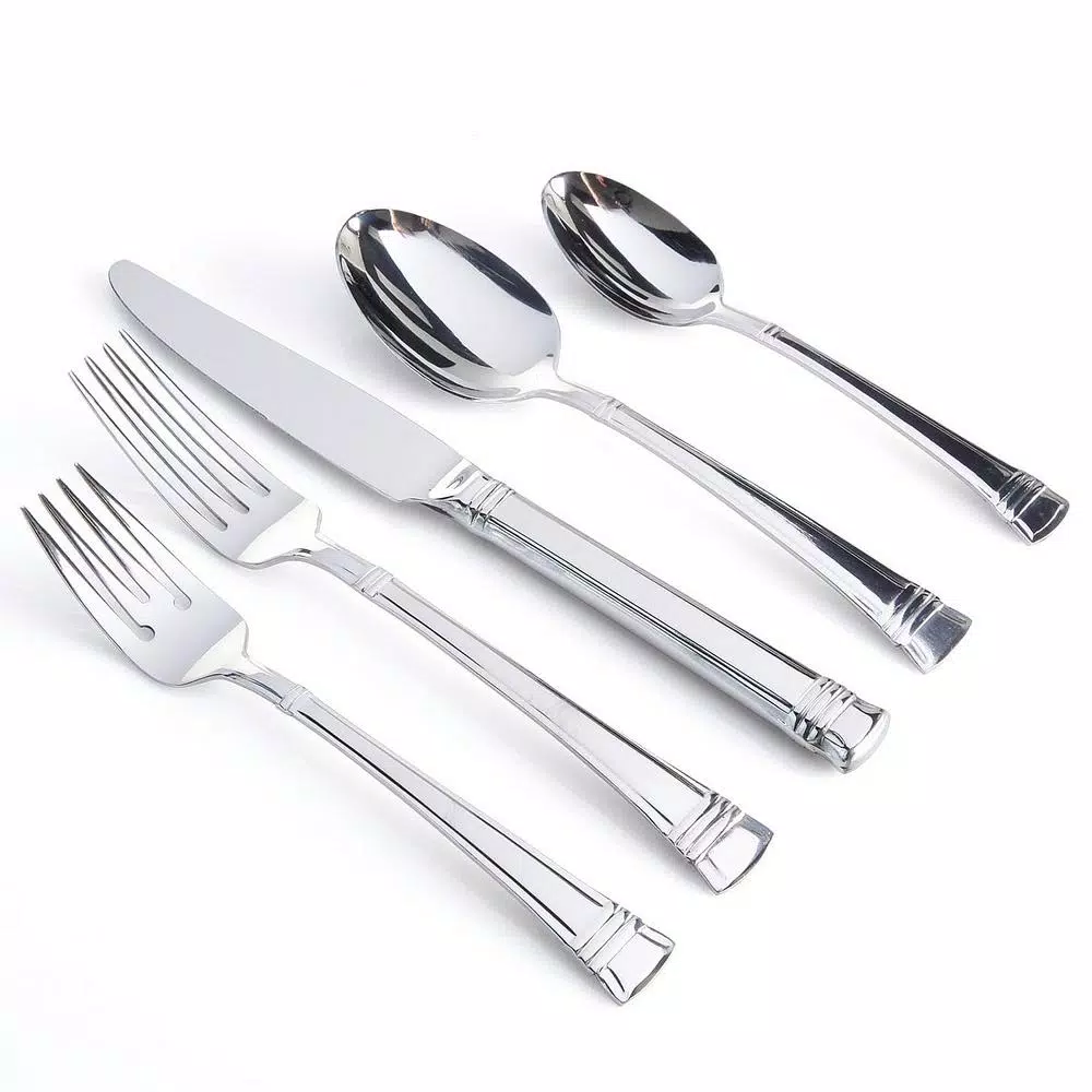 Gibson Cordell 20-Piece Stainless Steel Flatware Set, Service for 4, Mirror Polished