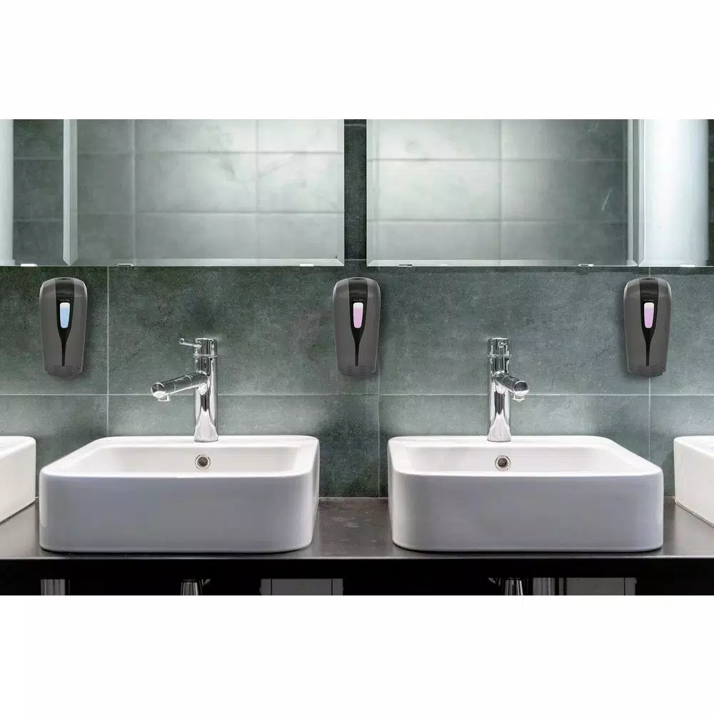 Alpine Industries Aspen Commercial 16 oz. Manual Foam Soap Dispenser, Gray/Black Refillable Wall Mount
