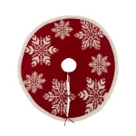 Glitzhome 48 in. Knitted Snowflake Pattern Christmas Tree Skirt thumbnail 1
