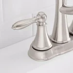 Glacier Bay Varina 4 in. Centerset 2-Handle High-Arc Bathroom Faucet, Brushed Nickel thumbnail 5