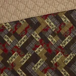 DONNA SHARP Hidden Valley Brown Microfiber Quilted Throw Blanket - Rustic Pinecone & Plaid Reversible Design thumbnail 2