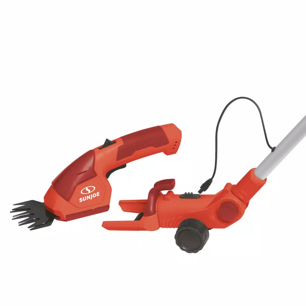 Sun Joe HJ605CC 2-in-1 Cordless Grass Shear and Hedge Trimmer with 3 ft. Extension Pole, 7.2V