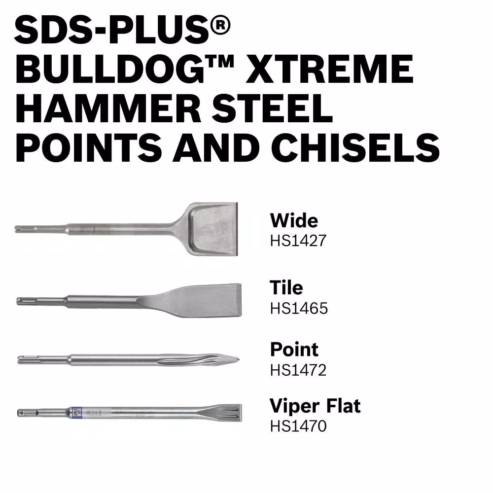 Bosch Bulldog Xtreme 1-1/2 in. x 10 in. SDS-Plus Self-Sharpening Tile Chisel
