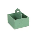 Cheungs Teal Wooden Square Caddy Decorative Tray with Handle thumbnail 3