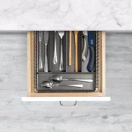 Spectrum Vintage Industrial Gray Steel 5-Compartment Silverware Drawer Organizer Tray thumbnail 4