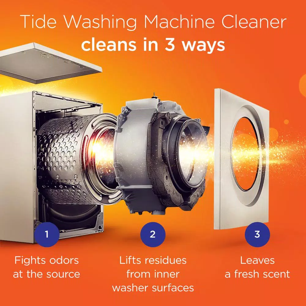 Tide Washing Machine Cleaner, Oxygenated Bleach Formula, 5-Count Pack