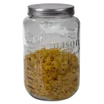 Unbranded X-Large Clear Glass Mason Canister Jar with Brushed Stainless Steel Lid, 153.6 oz. thumbnail 3