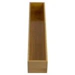 Unbranded Bamboo Drawer Organizer - 15 in. x 3 in. x 2.5 in. Rustic Wood Storage Box thumbnail 1