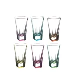 Lorren Home Trends RCR Fusion Collection Multicolor Crystal Highball Glasses, 12 oz, Set of 6 thumbnail 1
