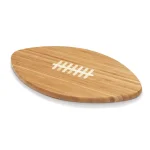 Picnic Time Touchdown 16 in. Oval Bamboo Football Cutting Board and Charcuterie Serving Tray thumbnail 2