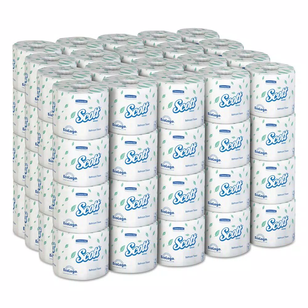 Kimberly-Clark PROFESSIONAL Scott Standard 1-Ply White Bath Tissue, 80 Rolls