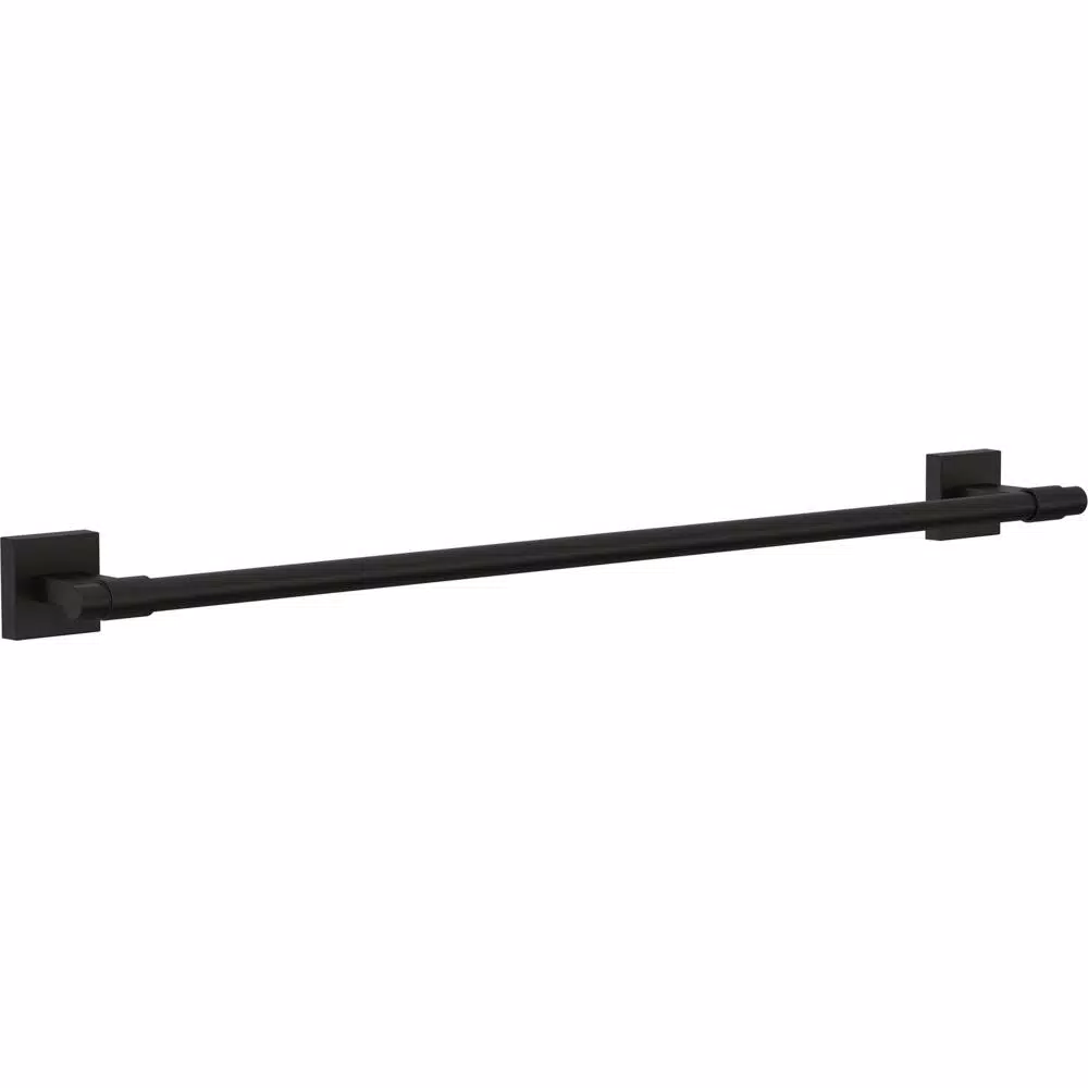 Franklin Brass Maxted 24 in. Single Towel Bar, Matte Black Modern Wall Mounted Bathroom Hardware
