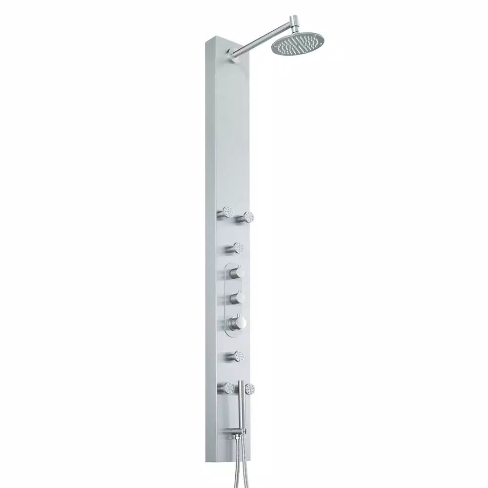 VIGO Dilana 66.875 in. Stainless Steel 6-Jet High Pressure Shower Panel System with Handheld Dual Shower