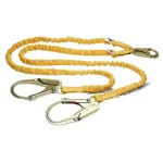 Werner SoftCoil 6 ft. Twin Leg Lanyard with Energy Absorbing Inner Core and Rebar Hooks thumbnail 1