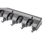 Alpine Industries 16 in. Wall Mounted Mop and Broom Holder with 5 Slots and 6 Retractable Hooks thumbnail 4