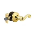 Kwikset Lido Polished Brass Exterior Entry Door Lever with SmartKey Security thumbnail 4