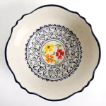 Gibson Home Luxembourg Elite Hand-Painted Stoneware Serving Bowls Set of 2, Multicolored thumbnail 4
