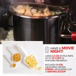 Nostalgia Red Classic Nostalgia Hot Air Popcorn Cart, 380W, 2.5 oz. Kettle with Easy Mobility thumbnail 3